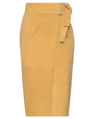 Sand Leather Midi skirt