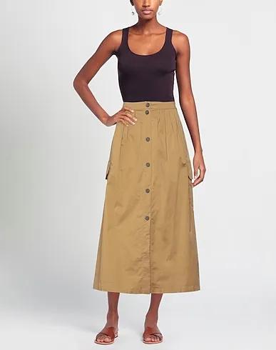 Sand Plain weave Midi skirt