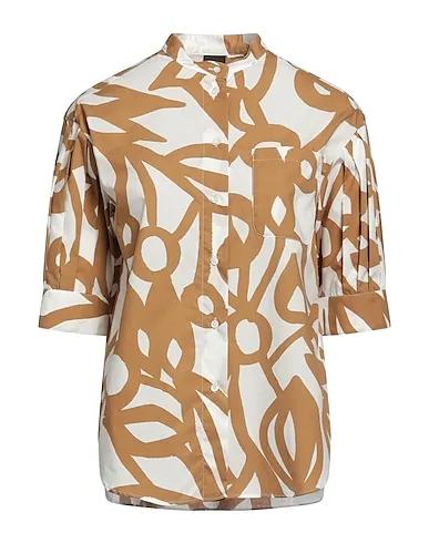 Sand Poplin Patterned shirts & blouses