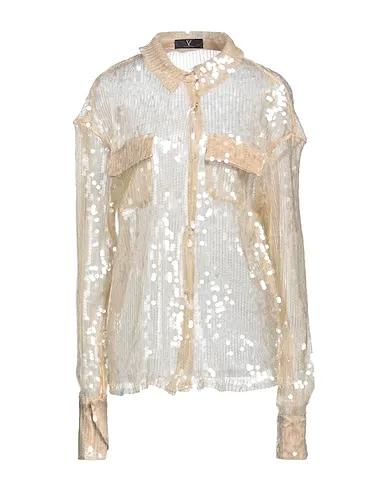 Sand Tulle Solid color shirts & blouses