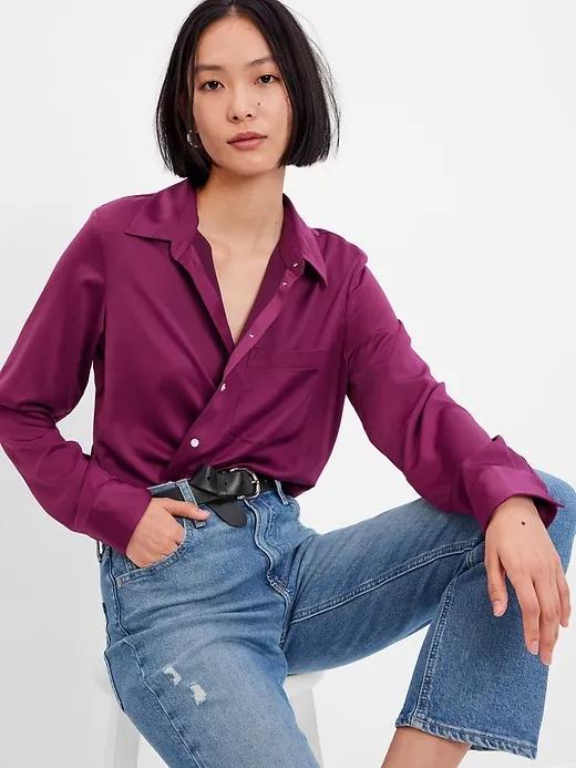 Satin Boyfriend Shirt