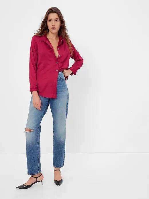 Satin Boyfriend Shirt