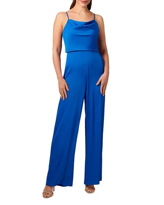 Satin Cowl Neck Jumpsuit 