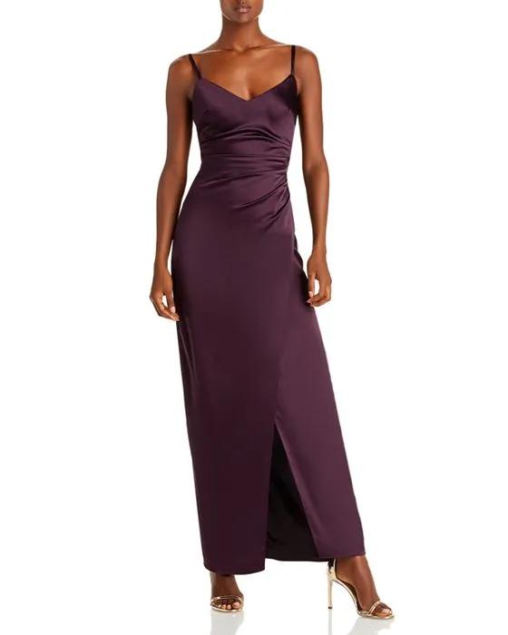 Satin Ruched Gown - 100% Exclusive