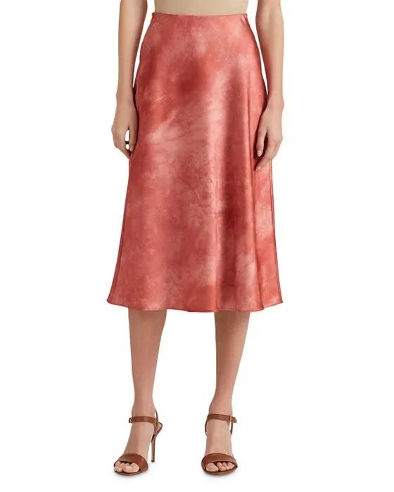 Satin Tie Dyed Skirt