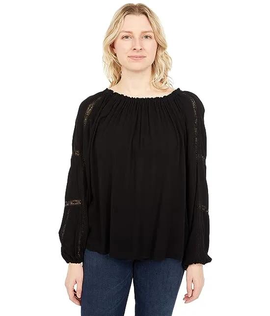 Say So Blouse with Eyelet Detail