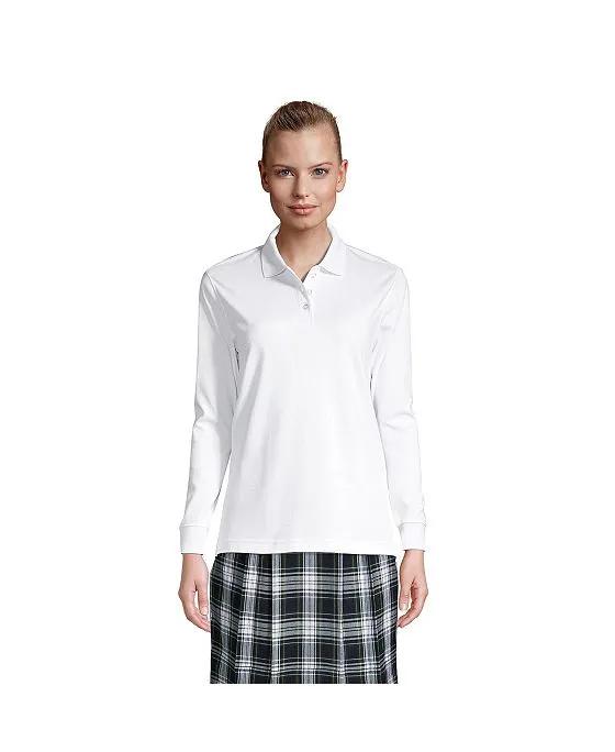 School Uniform Women's Long Sleeve Interlock Polo Shirt