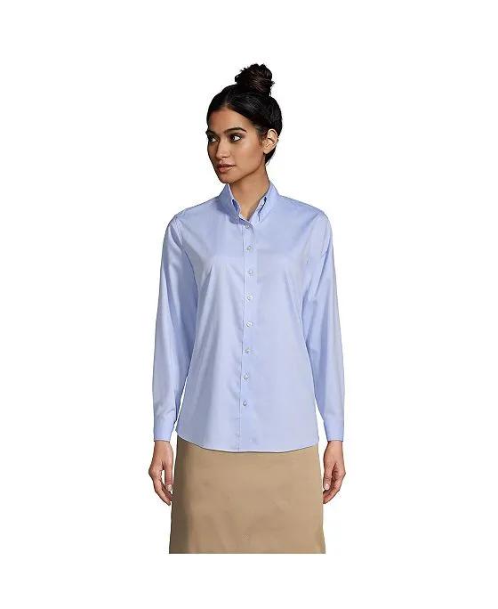 School Uniform Women's Long Sleeve No Iron Pinpoint Shirt