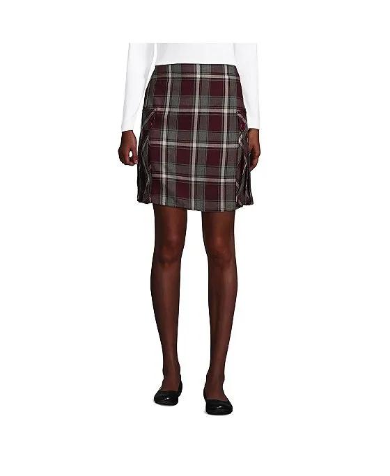 School Uniform Women's Side Pleat Plaid Skort Above Knee