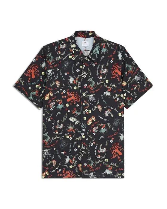 Sea Print Short Sleeve Shirt 