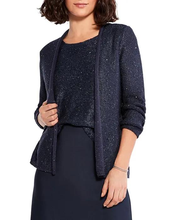 Sequined Open Cardigan