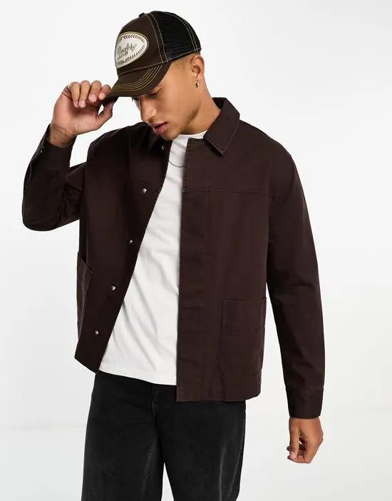 shacket in dark brown