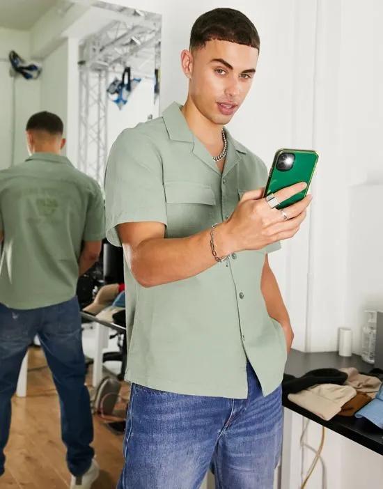 short sleeve shirt in green
