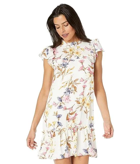 Short Sleeve Square Neck Dolce Floral Dress