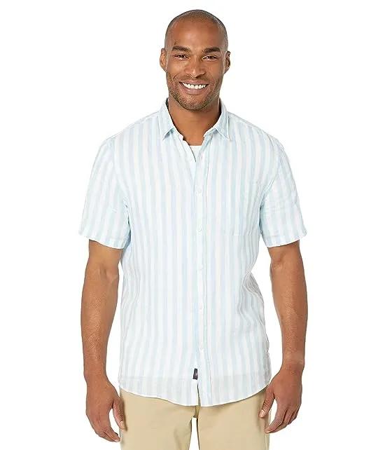 Short Sleeve Striped Linen Shirt