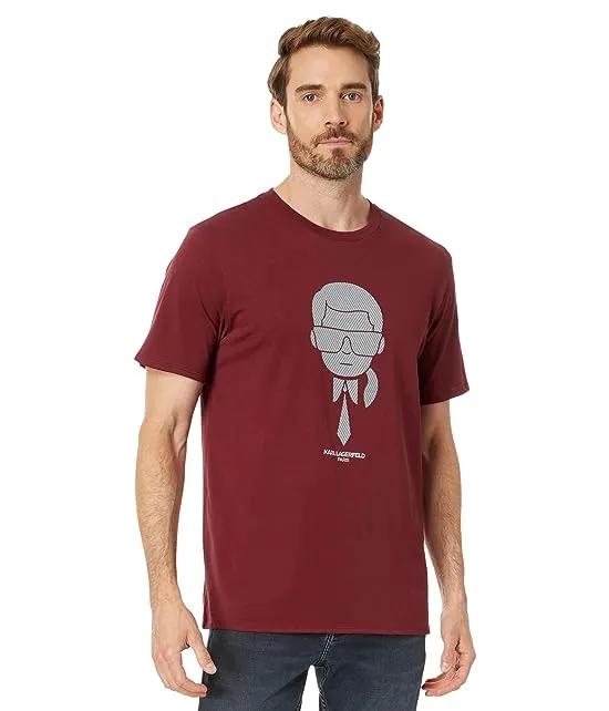 Short Sleeve T-Shirt with Rubberized Foil Karl Character Logo