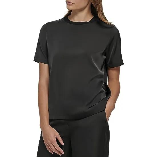 Short Sleeve Top with Neck Trim