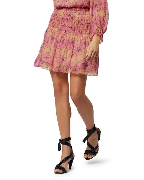 Silk Ava Floral Fit & Flare Skirt