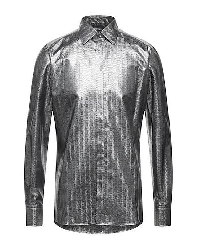 Silver Jacquard Solid color shirt
