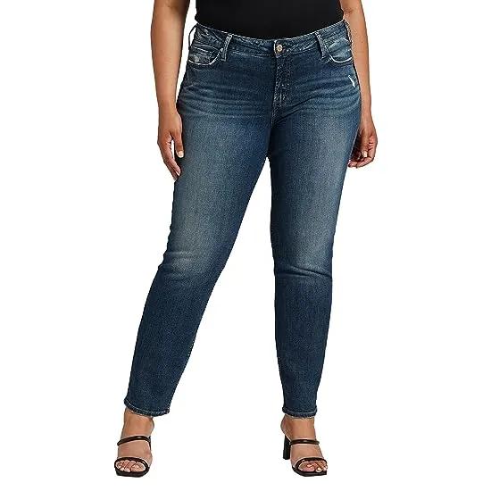 Silver Jeans Co. Plus Size Elyse Mid-Rise Straight Leg Jeans W03403SJL341