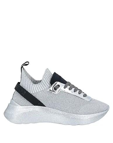 Silver Jersey Sneakers