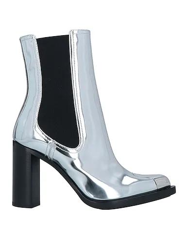 Silver Leather Ankle boot