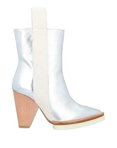 Silver Leather Ankle boot
