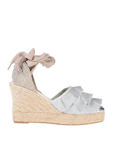 Silver Leather Espadrilles