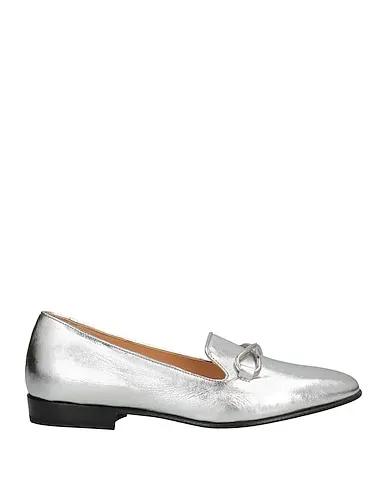 Silver Leather Loafers