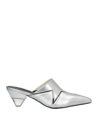 Silver Leather Mules and clogs