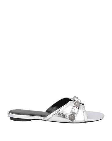 Silver Leather Sandals