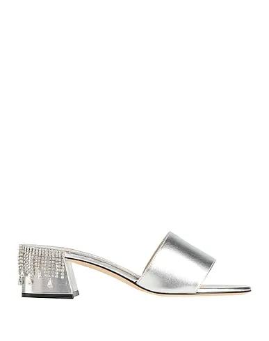 Silver Leather Sandals