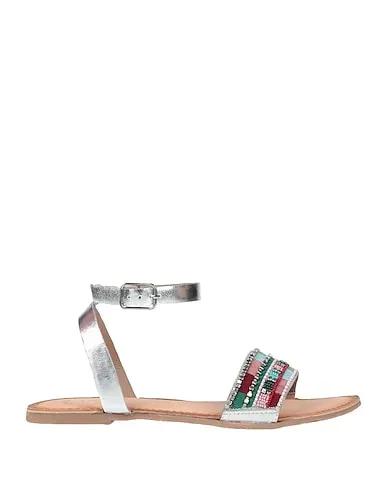 Silver Leather Sandals