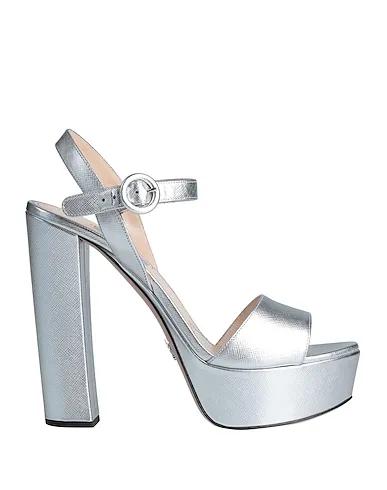 Silver Leather Sandals