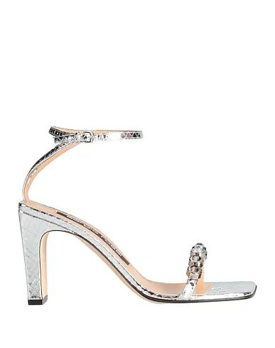 Silver Leather Sandals