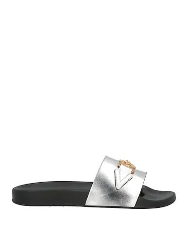 Silver Leather Sandals