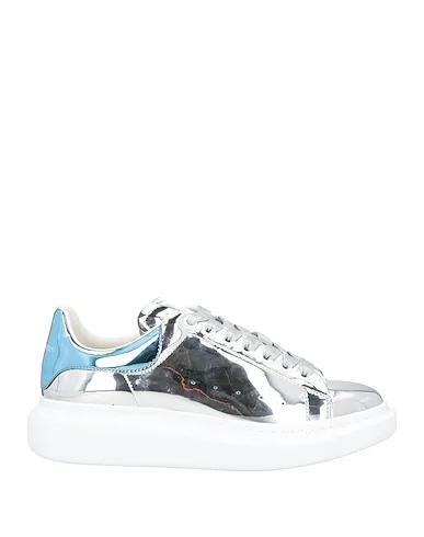 Silver Leather Sneakers