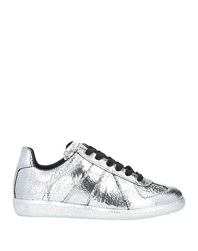 Silver Leather Sneakers