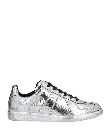 Silver Leather Sneakers