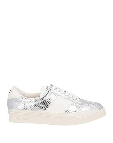 Silver Leather Sneakers