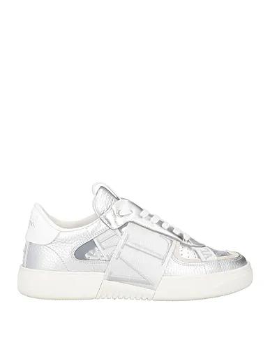 Silver Leather Sneakers