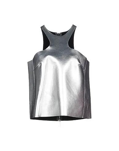 Silver Leather Top