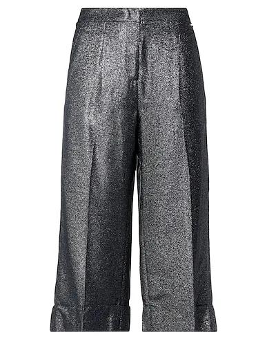 Silver Plain weave Cropped pants & culottes