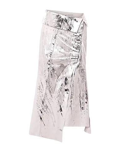Silver Plain weave Maxi Skirts