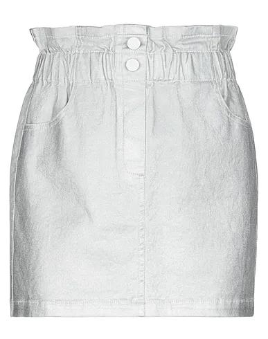 Silver Plain weave Mini skirt