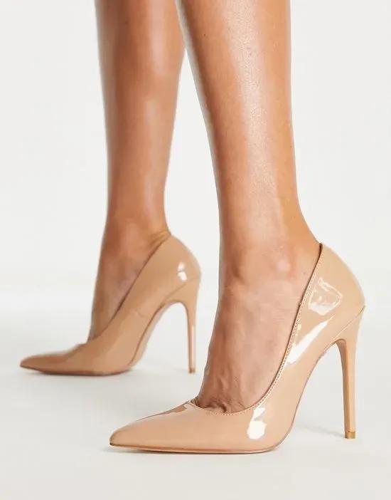Simmi London heeled stiletto shoes in beige