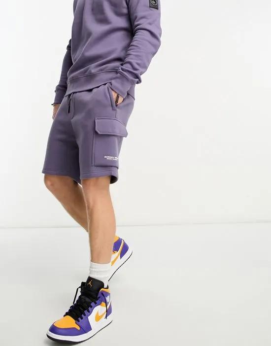 siren cargo shorts in deep purple