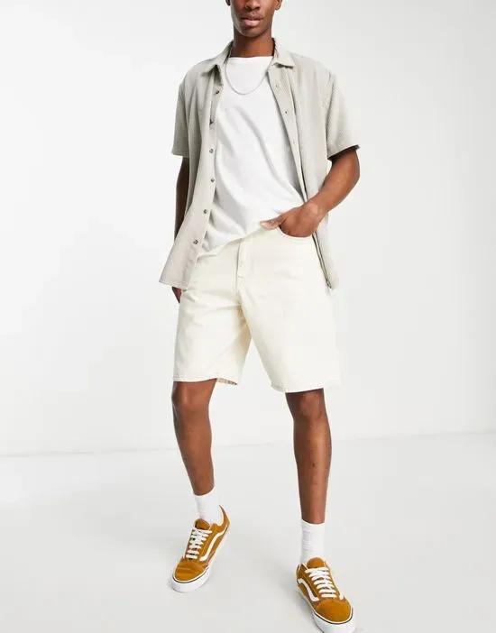 skater denim short in ecru