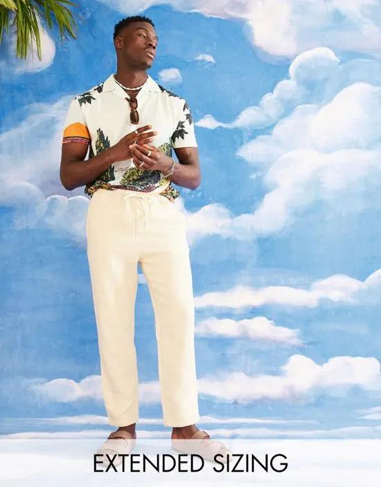 skater pants in textured in beige