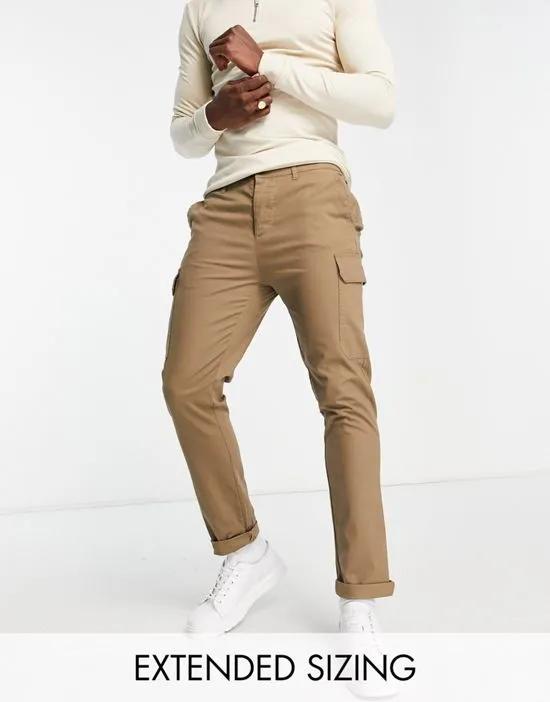 skinny cargo pants in brown